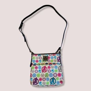 Dooney and Bourke Womens Disney Marvel The Avengers White Crossbody Purse